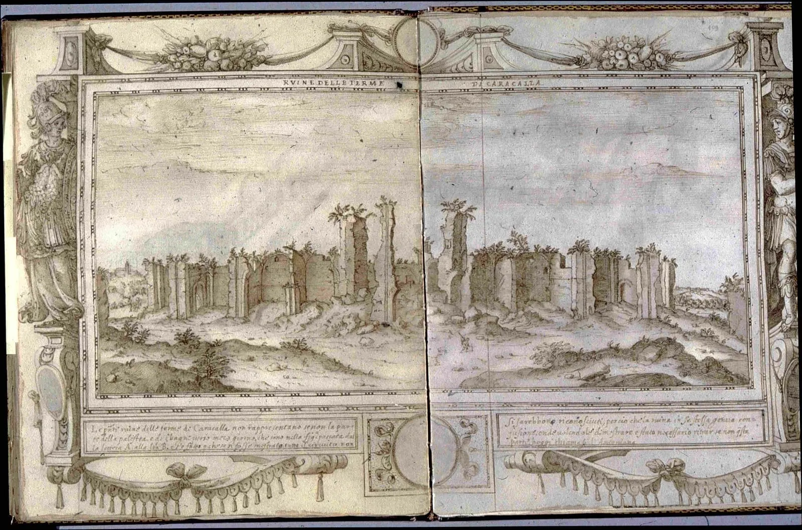 Gravure des thermes de Caracalla en ruines, 1575