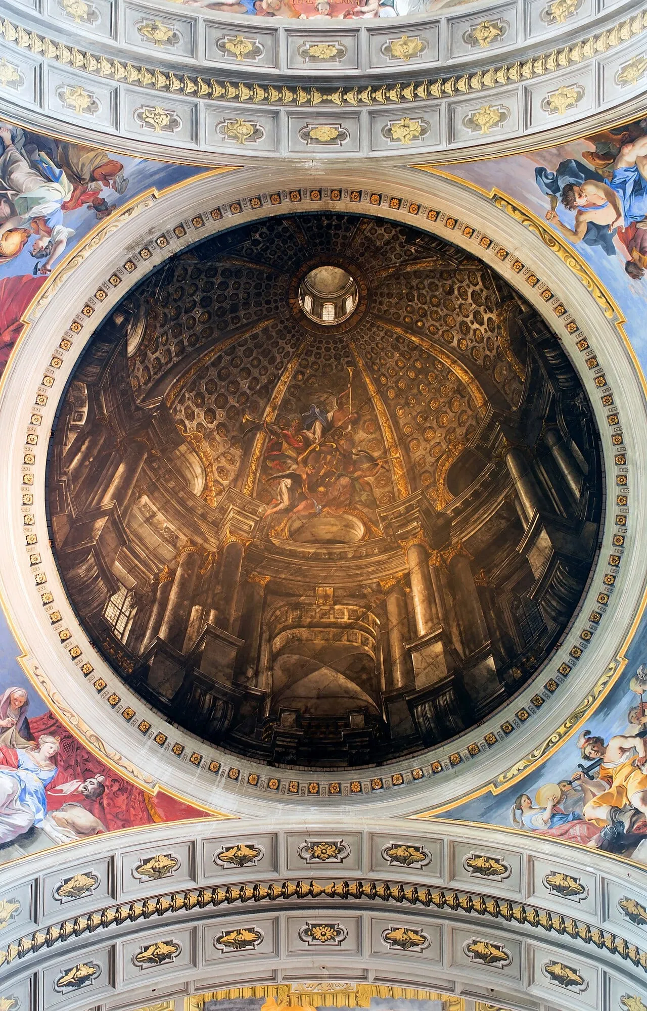 Fausse coupole peinte en trompe-l'œil par Andrea Pozzo au-dessus de la croisée de Sant'Ignazio